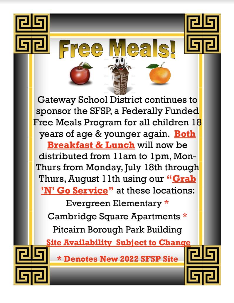 Free Meals Program information