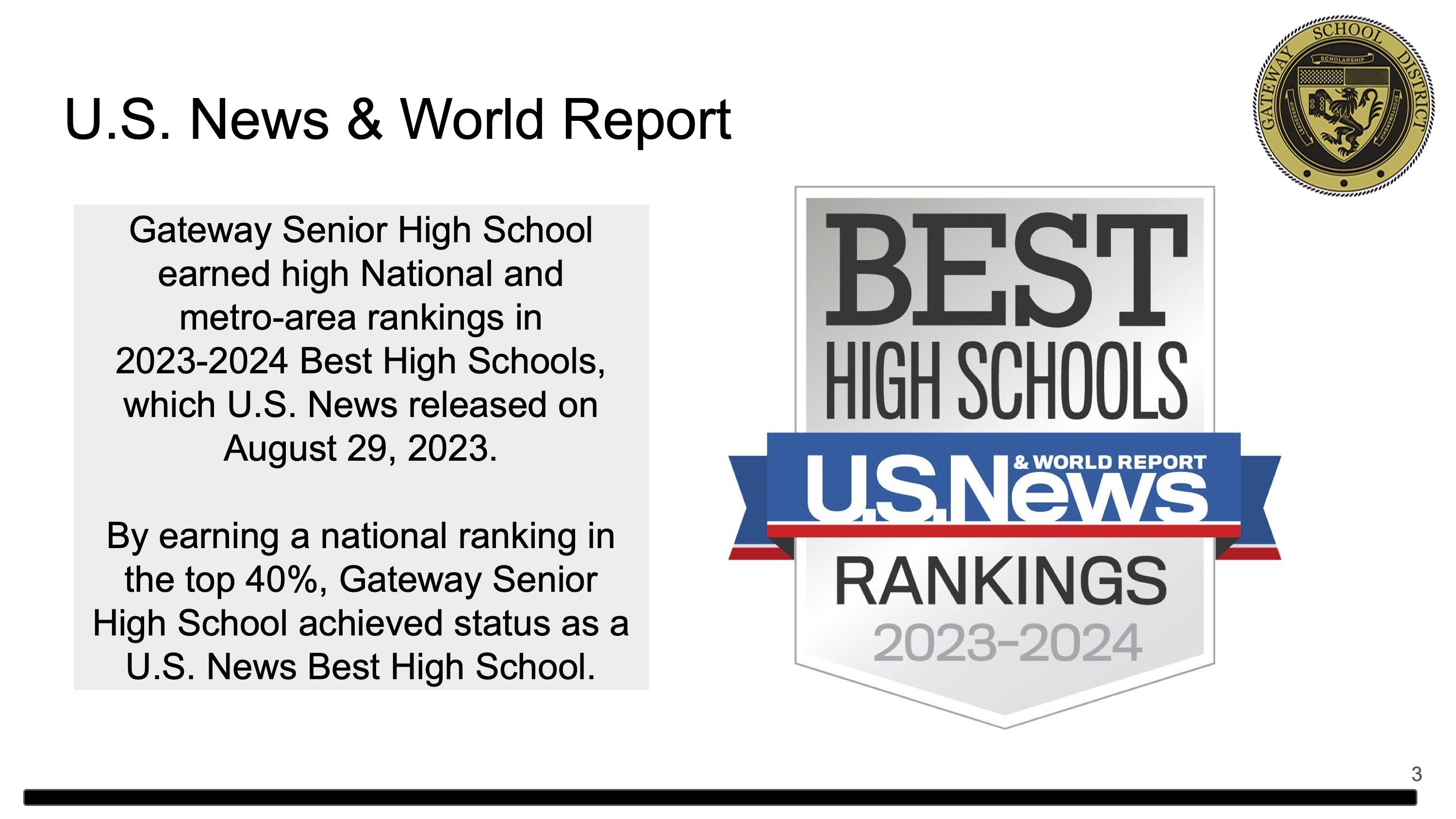 U.S. News & World Report ranking
